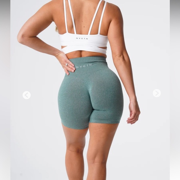 NVGTN Pants - NVGTN Seamless Biker Shorts High Rise 6” Green Size XS